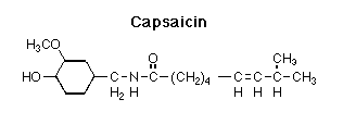 Chemical structure of Capsaicin